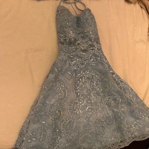 Light blue strappy back dress